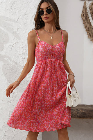 Fashion Floral Print Sleeveless Casual Dress