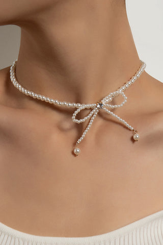Fashion Bow Pearl Necklace