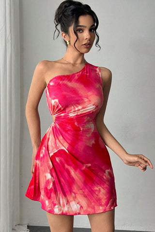 Fashion Print Cutout Design Casual Mini Dress